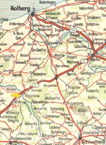 Reselkow im Kreis Kolberg, Karte von ca. 1940